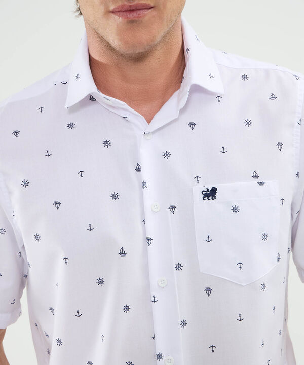 Camisa Manga Corta Estampada Con Bolsillo image number null
