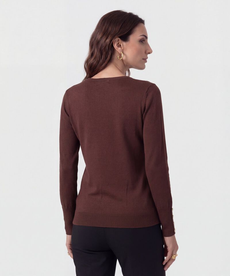 Saco De Punto Con Detalle De Botones En Pu&ntilde;o Mujer