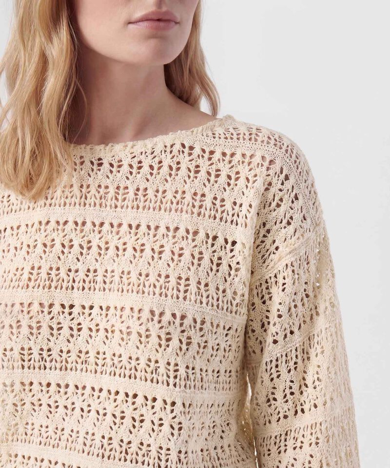 Saco De Punto Calado Con Dise&ntilde;o De Encaje Mujer