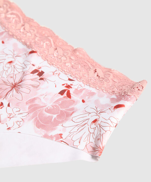 Panty Clásico Estampado Con Encaje En Cintura image number null