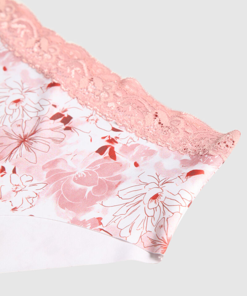 Panty Clásico Estampado Con Encaje En Cintura