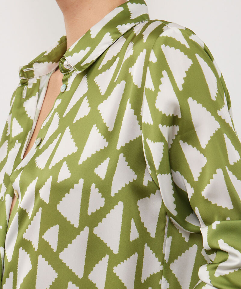 Camisa Estampada En Satin