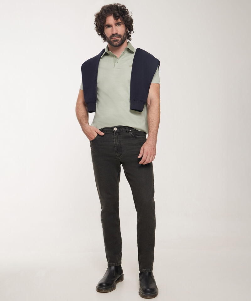 Polo  Cuello Duro, Manga Ranglan, Silueta Slim Fit, Citrico Marinero