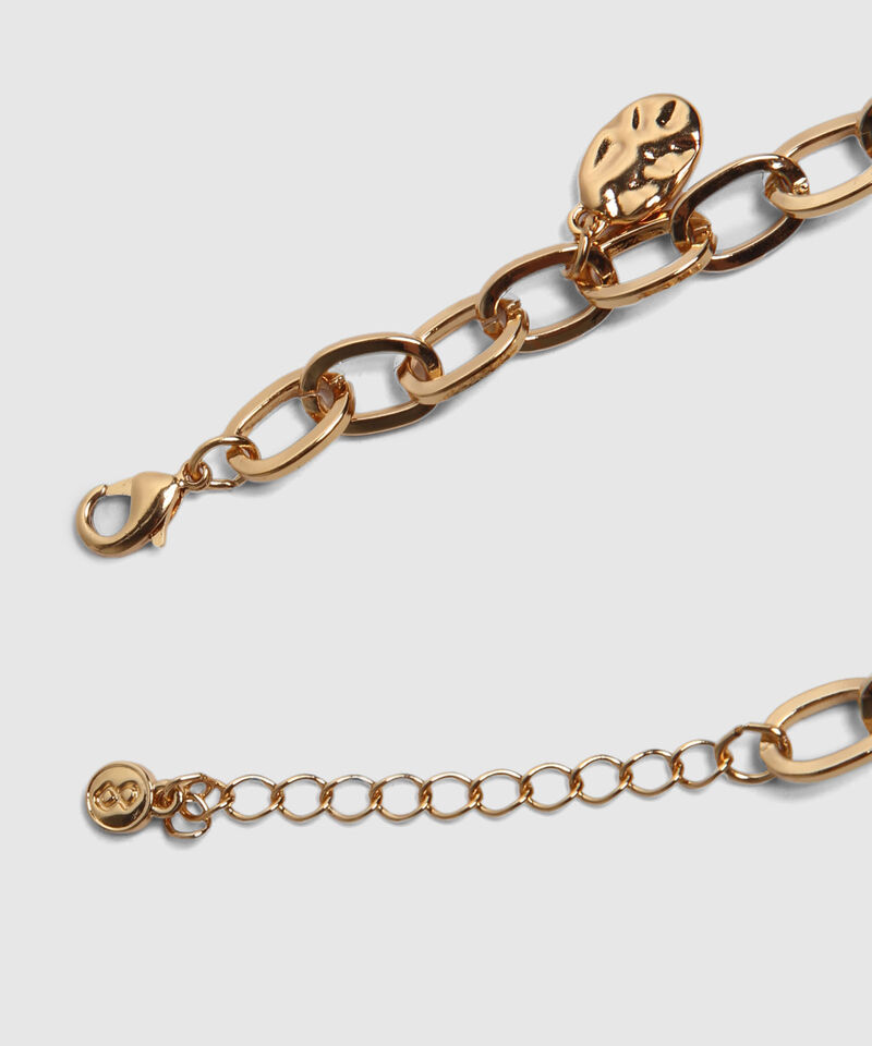 Pulsera Dorada Con Dijes Y Perla 