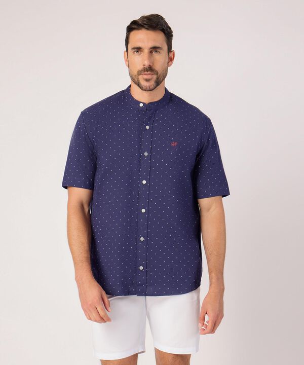 Camisa Cuello Mao Con Microdiseño  image number null