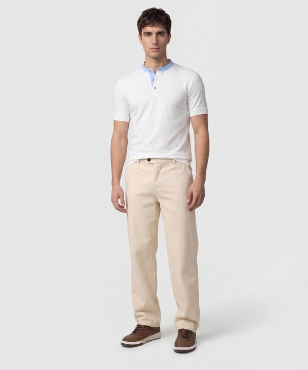 Polo Con Cuello Neru Y Pechera Hombre