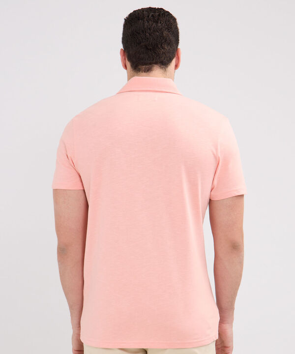 Polo Unicolor, Cuello Máquina Con Simulación Bolsillo Ribete