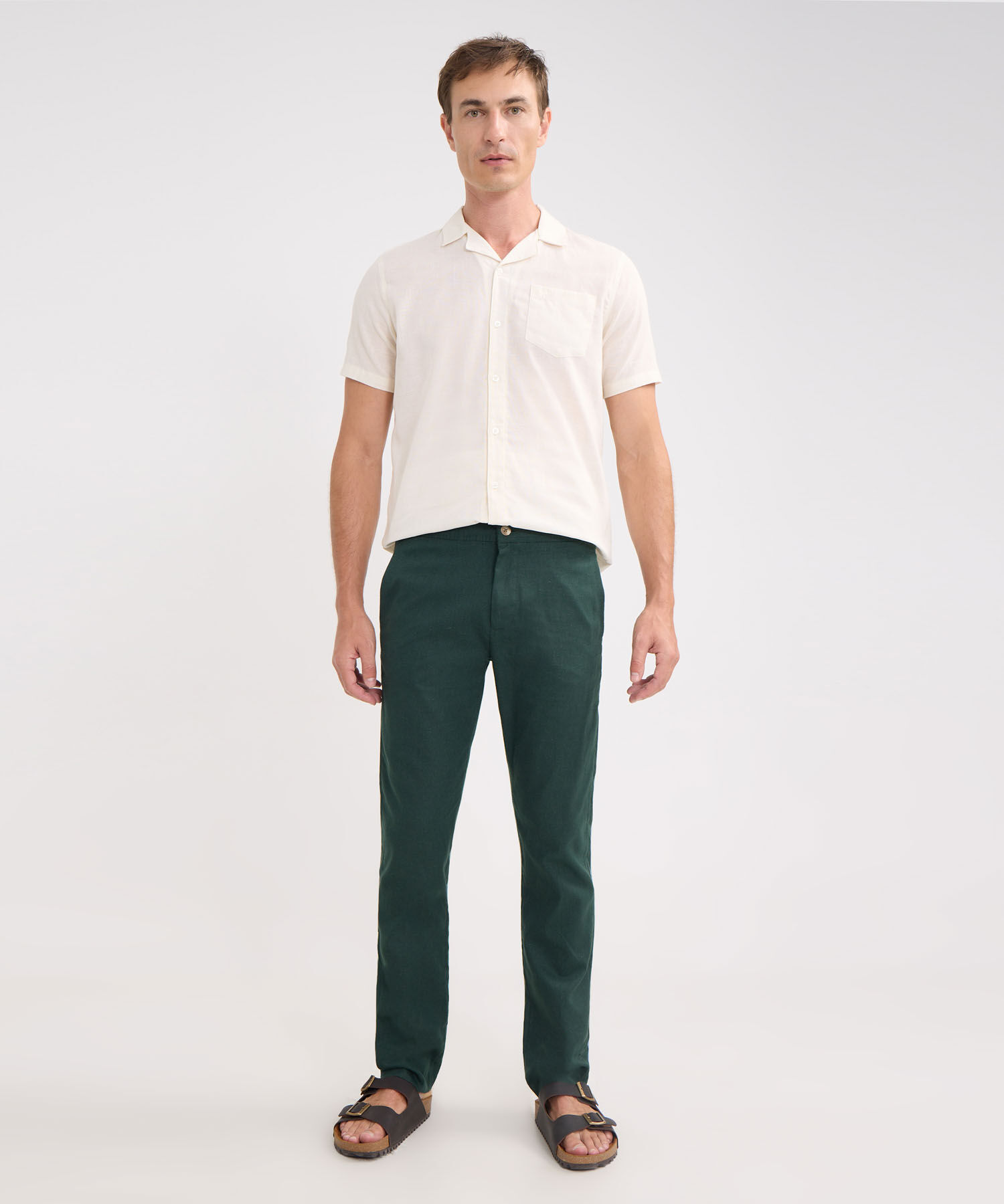 Pantalón Chino Lino Con  Elastico