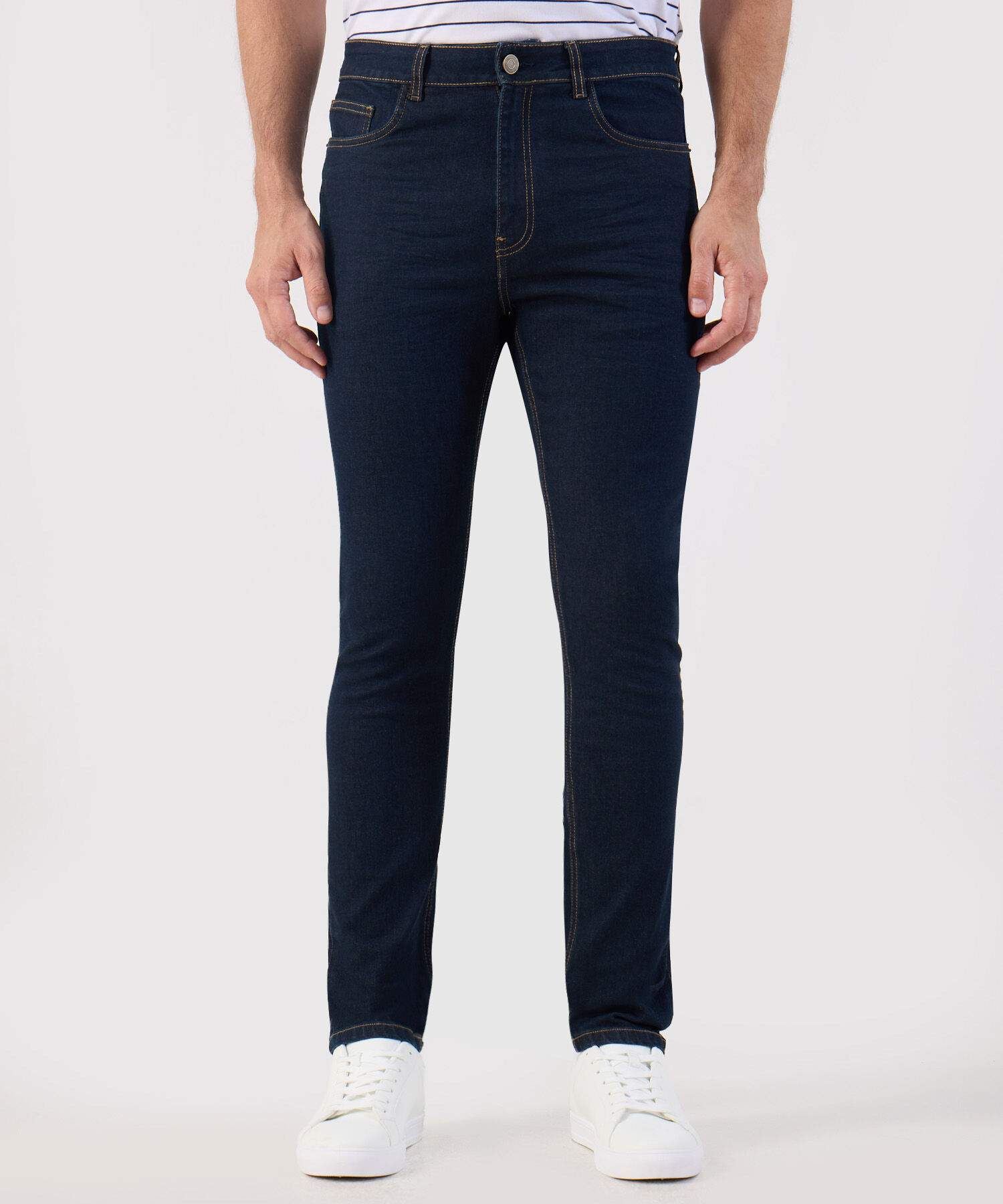 Jean Slim Fit Cl&aacute;sico Azul Oscuro Para Hombre