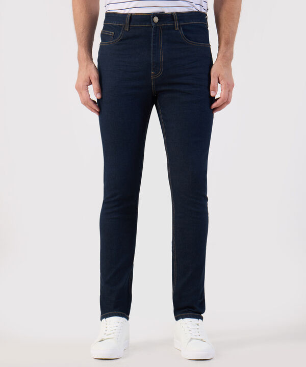 Jean Slim Fit Cl&aacute;sico Azul Oscuro Para Hombre image number null