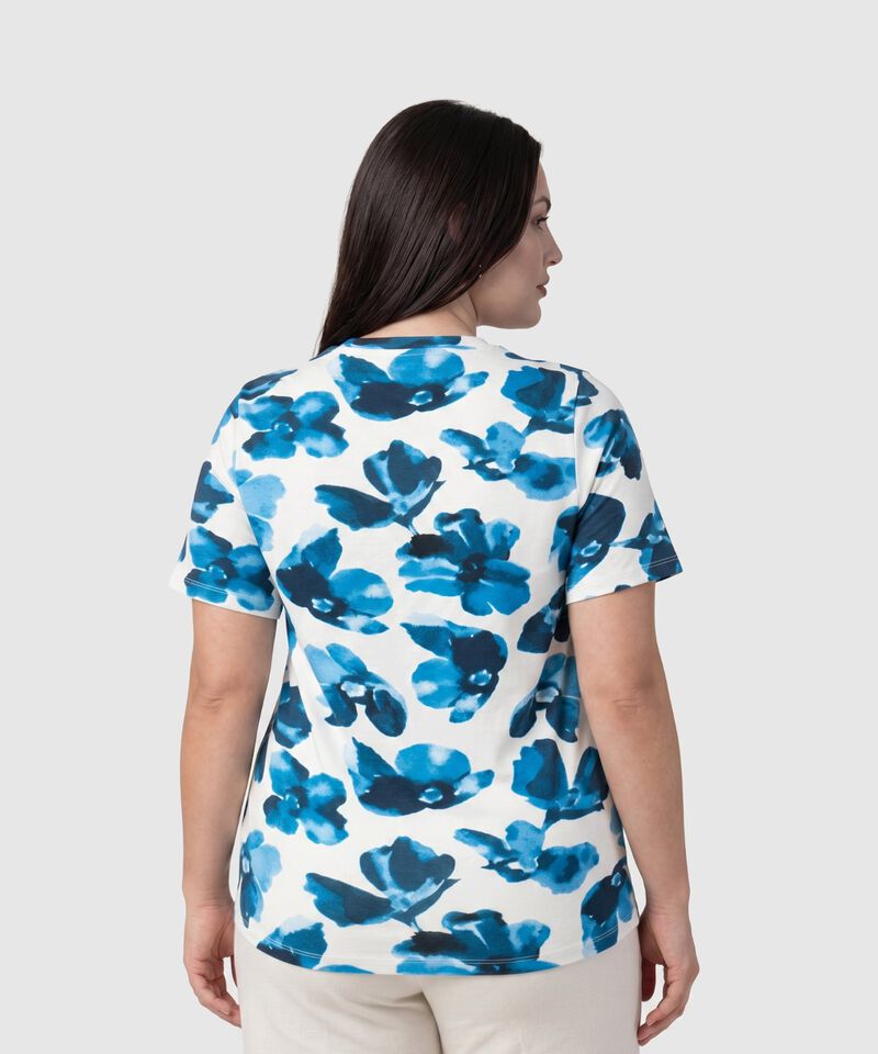 Camiseta Cuello Redondo Estampada Para Mujer Curvy