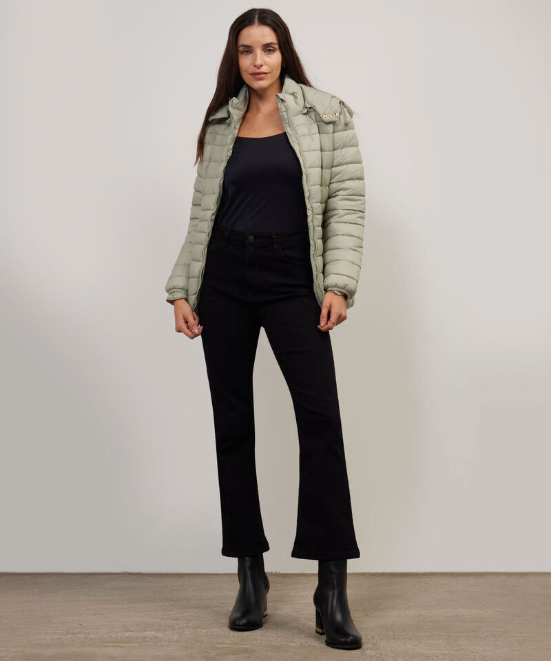Jean Cropped Flare Tono Negro