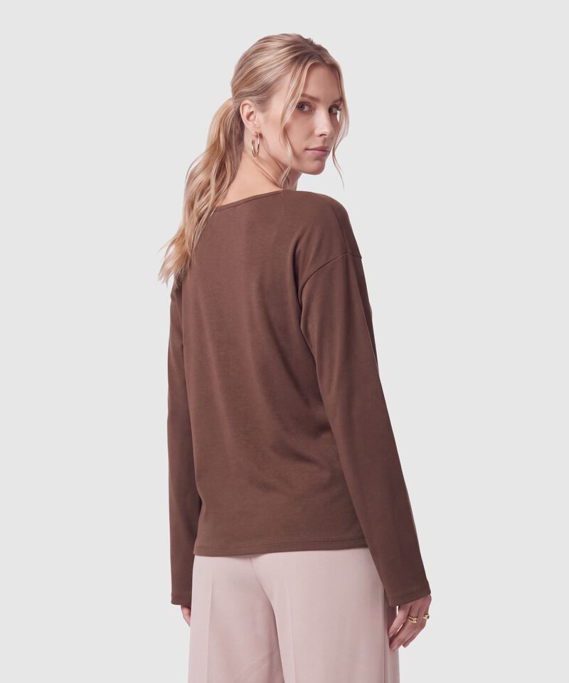 Camiseta Manga Larga Holgada Para Mujer