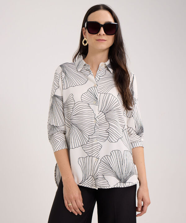 Camisa Estampada Manga Tres Cuartos image number null