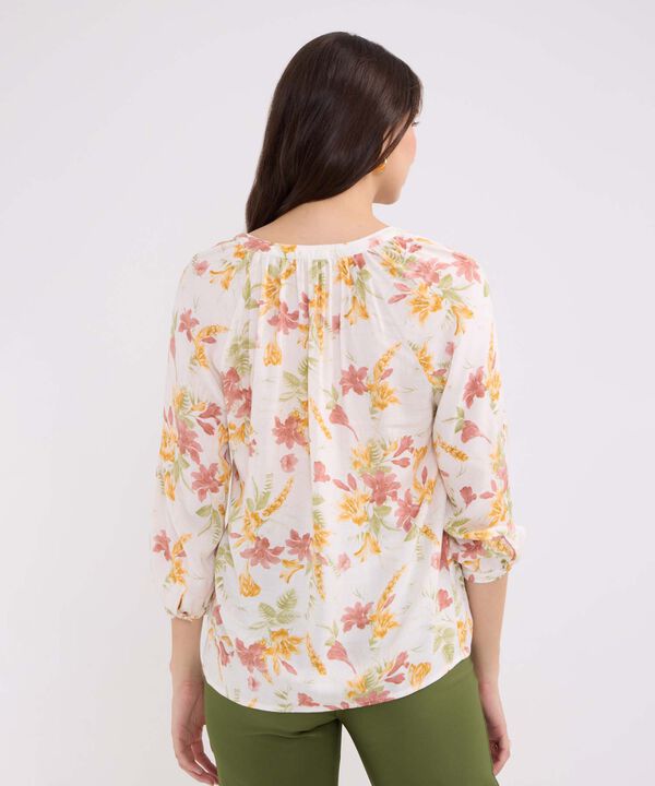 Blusa Manga Tres Cuartos Cuello Neru  Estampada