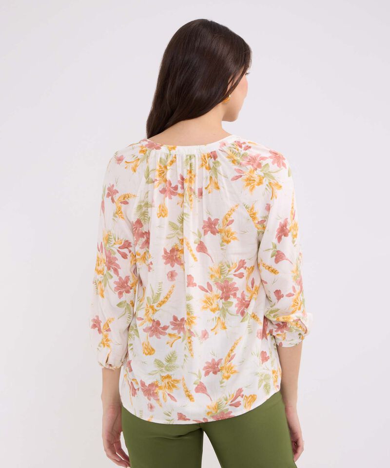Blusa Manga Tres Cuartos Cuello Neru  Estampada
