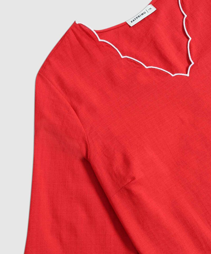 Blusa Con Detalles Ondulados Para Mujer Curvy