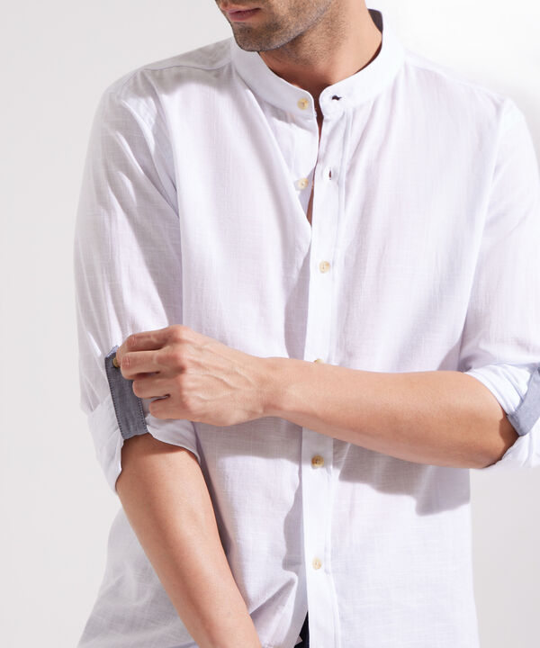 Camisa Manga Larga con Cuello Mao image number null