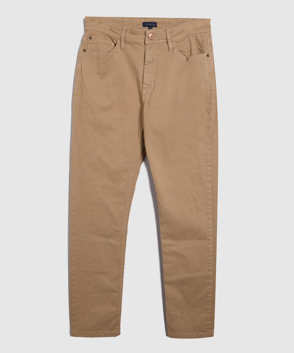 Pantalón Cinco Bolsillos Color Beige