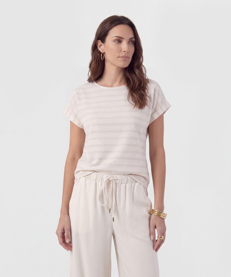 Camiseta Texturizada De Manga Corta