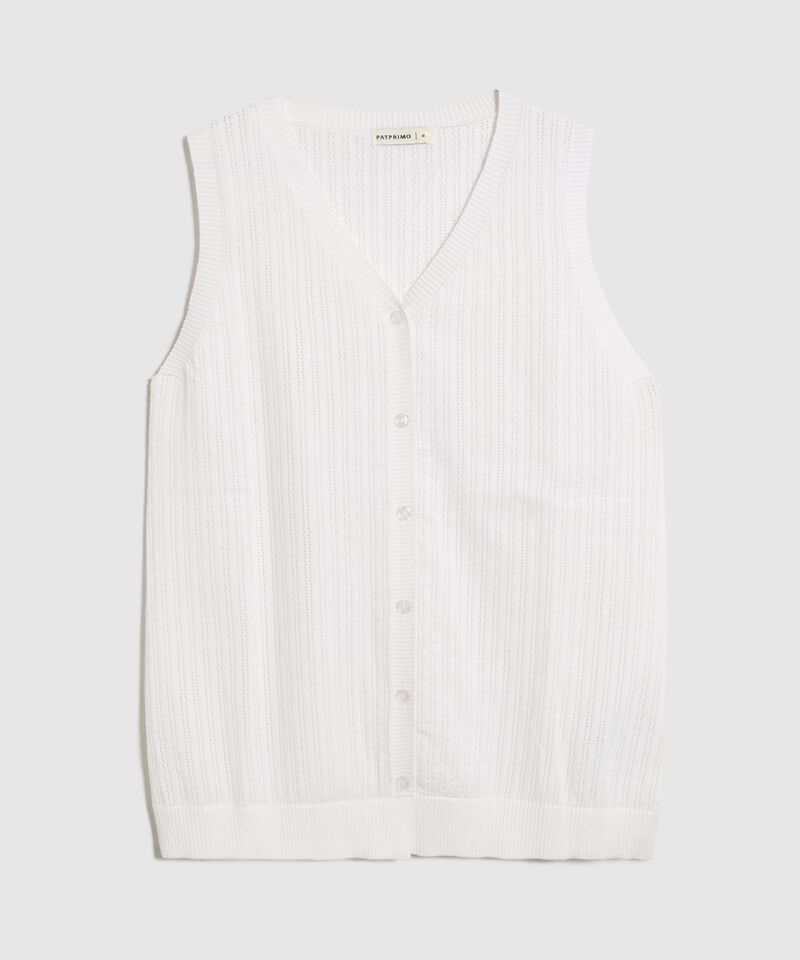 Chaleco Tejido con Perilla de Botones para Mujer