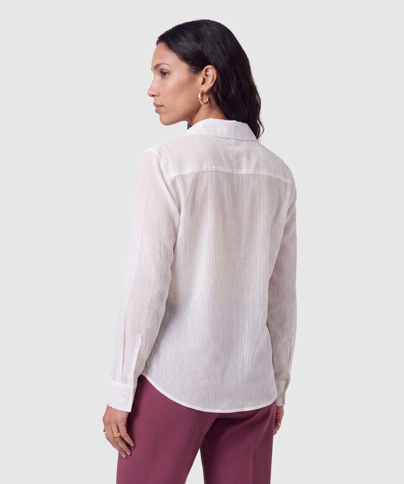 Camisa Mujer Manga Larga con Solapa y Bolsillo