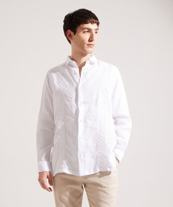 Camisa Guayabera Manga Larga Con Bordado image number null
