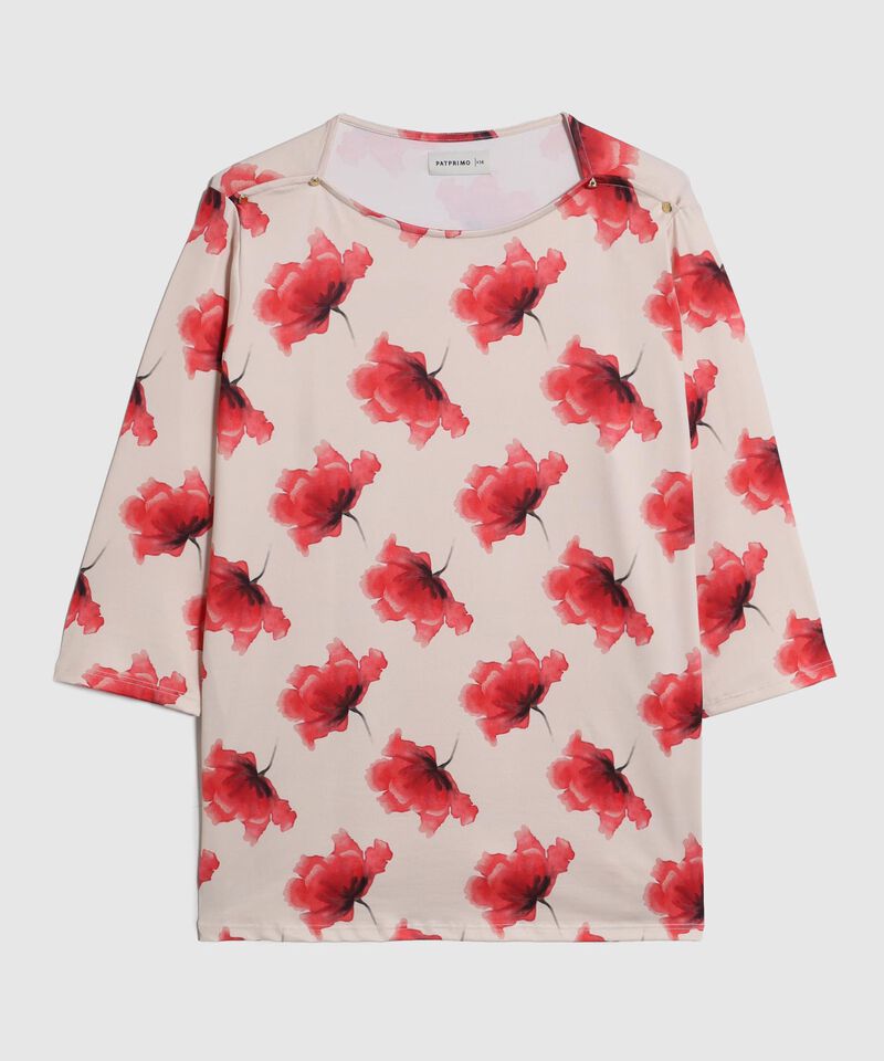 Blusa de Manga 3/4 con Botones Para Mujer Curvy