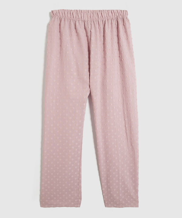 Conjunto Pijama Manga Corta, Pantalon Largo Cuello Resort Para Mujer
