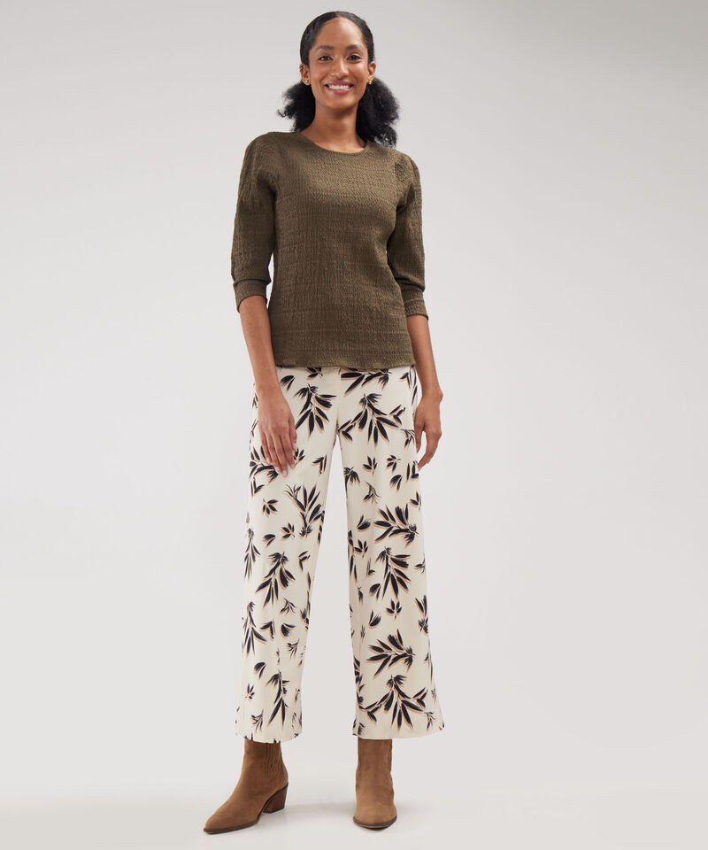 Blusa Texturizada Con Manga 3/4