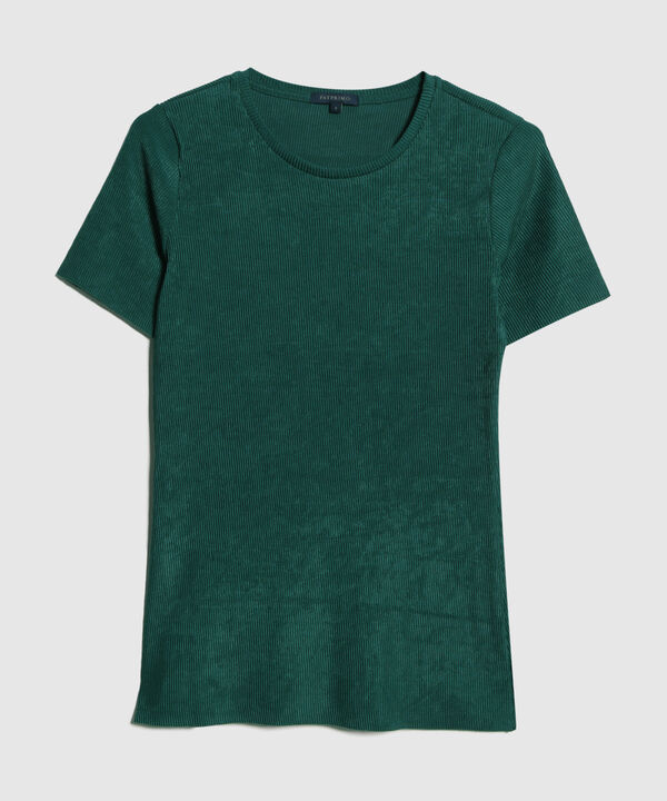 Camiseta Unicolor Textura, Cuello Redondo Manga Corta