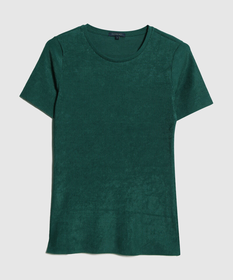 Camiseta Unicolor Textura, Cuello Redondo Manga Corta