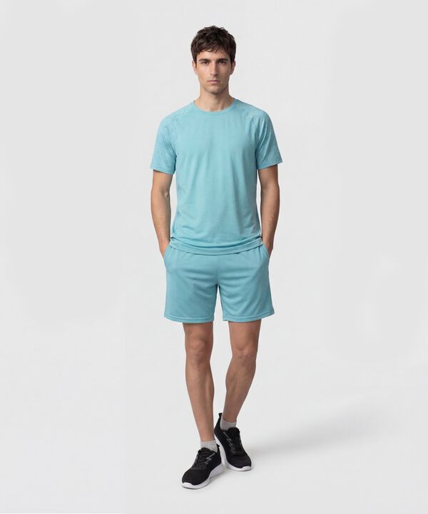 Bermuda Punto Unicolor Con Bolsillos
