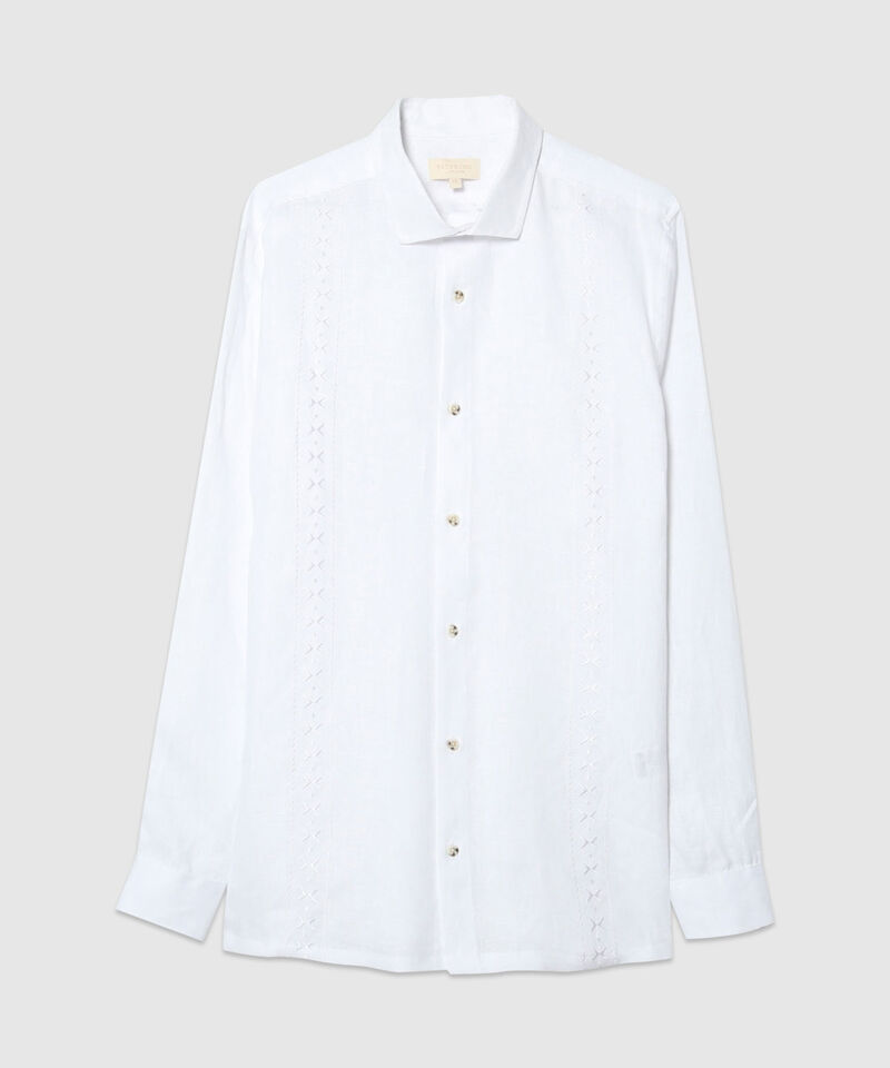 Camisa Guayabera Cuello Camisero Abierto Mini