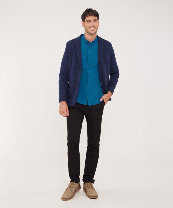Blazer En Punto Unicolor