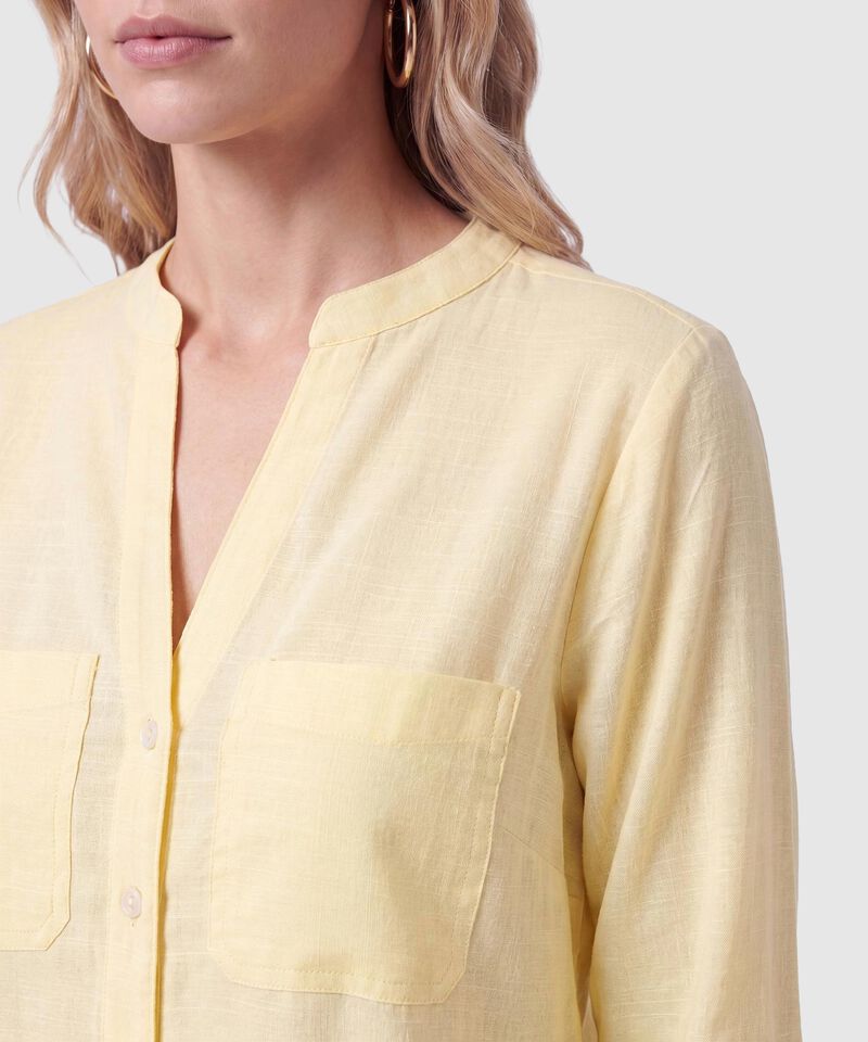 Blusa Con Bolsillos Frontales Para Mujer