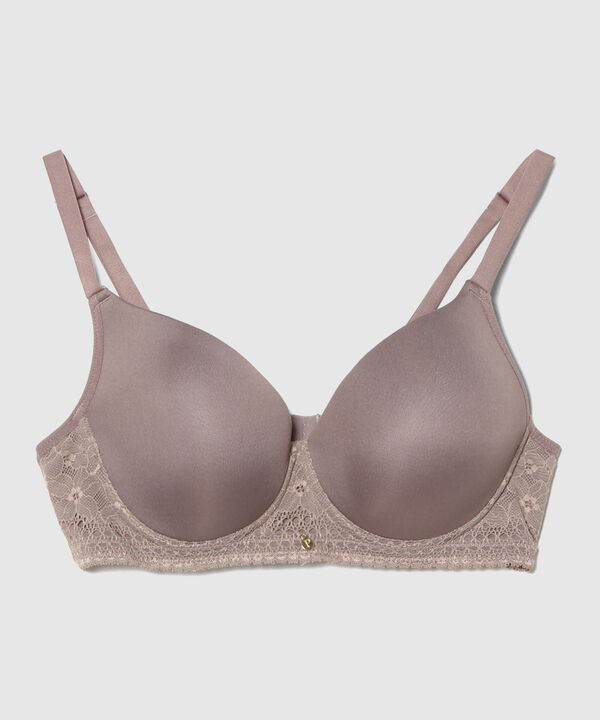 Brasier Copa Entera Unicolor Base En Encaje
