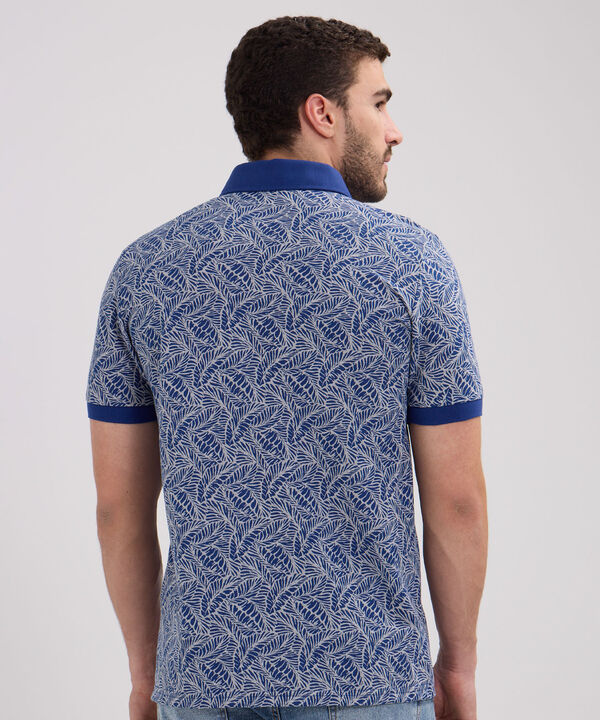 Polo Estampada, Cuello Máquina Con Puños Tejidos