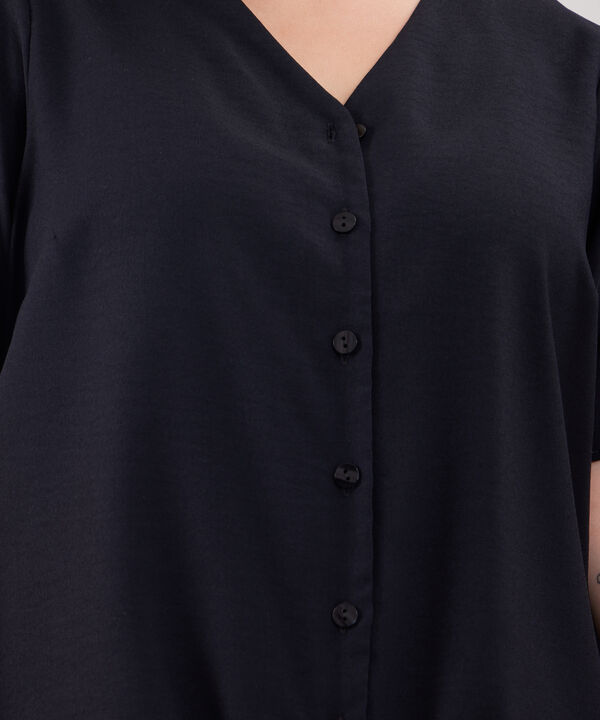 Blusa Manga Corta Con Anudado