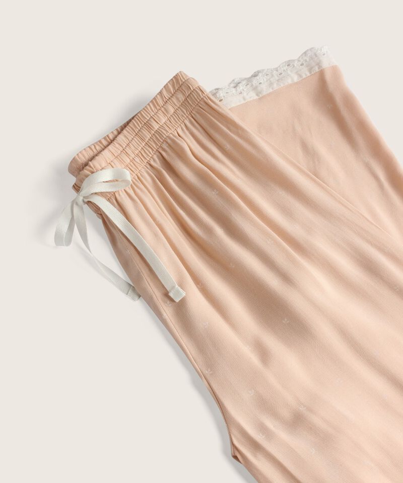 Pijama Manga Corta Unicolor Cuello