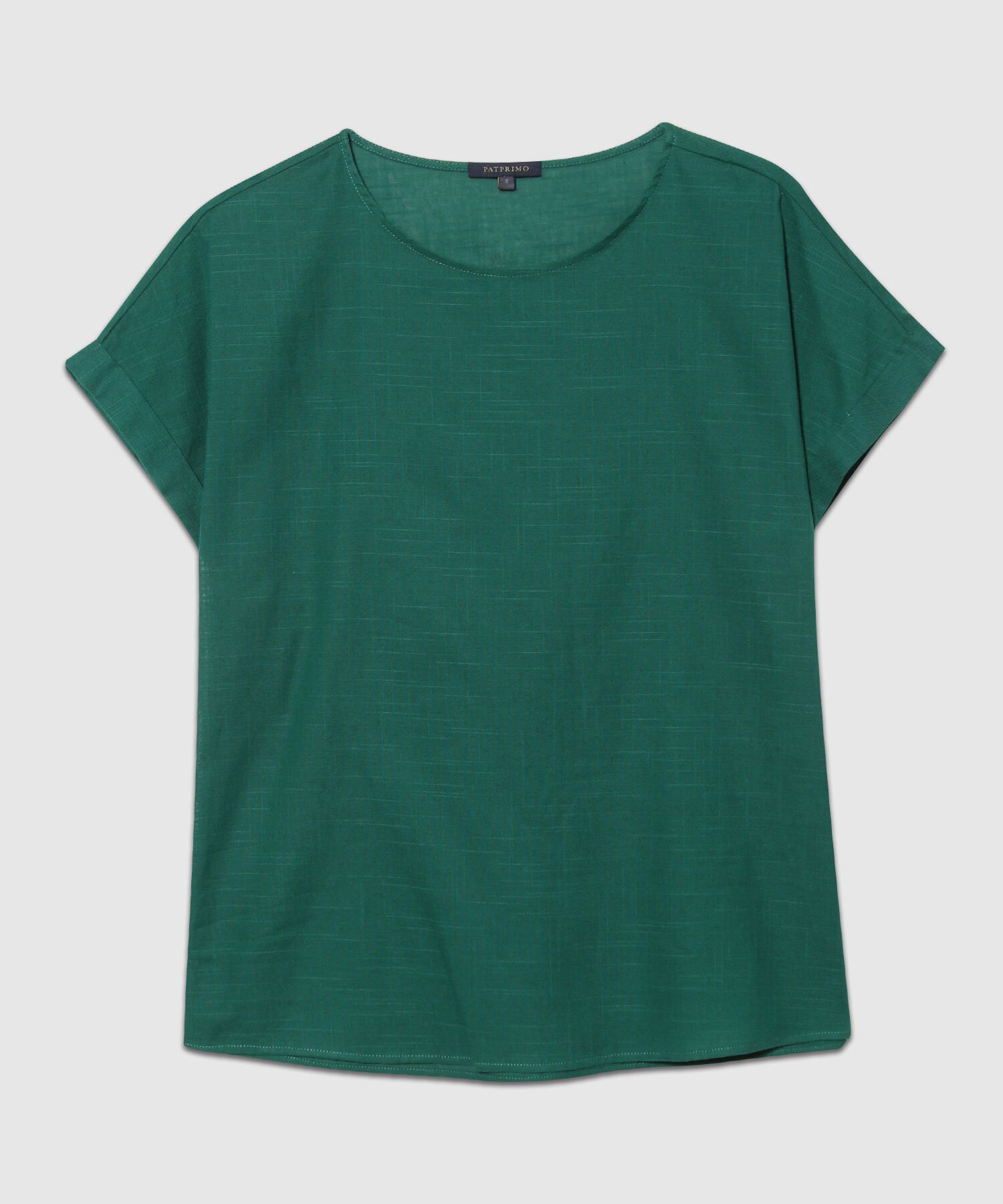 Blusa Manga Corta Corrida Unicolor