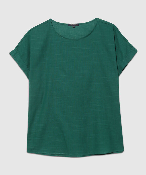 Blusa Manga Corta Corrida Unicolor