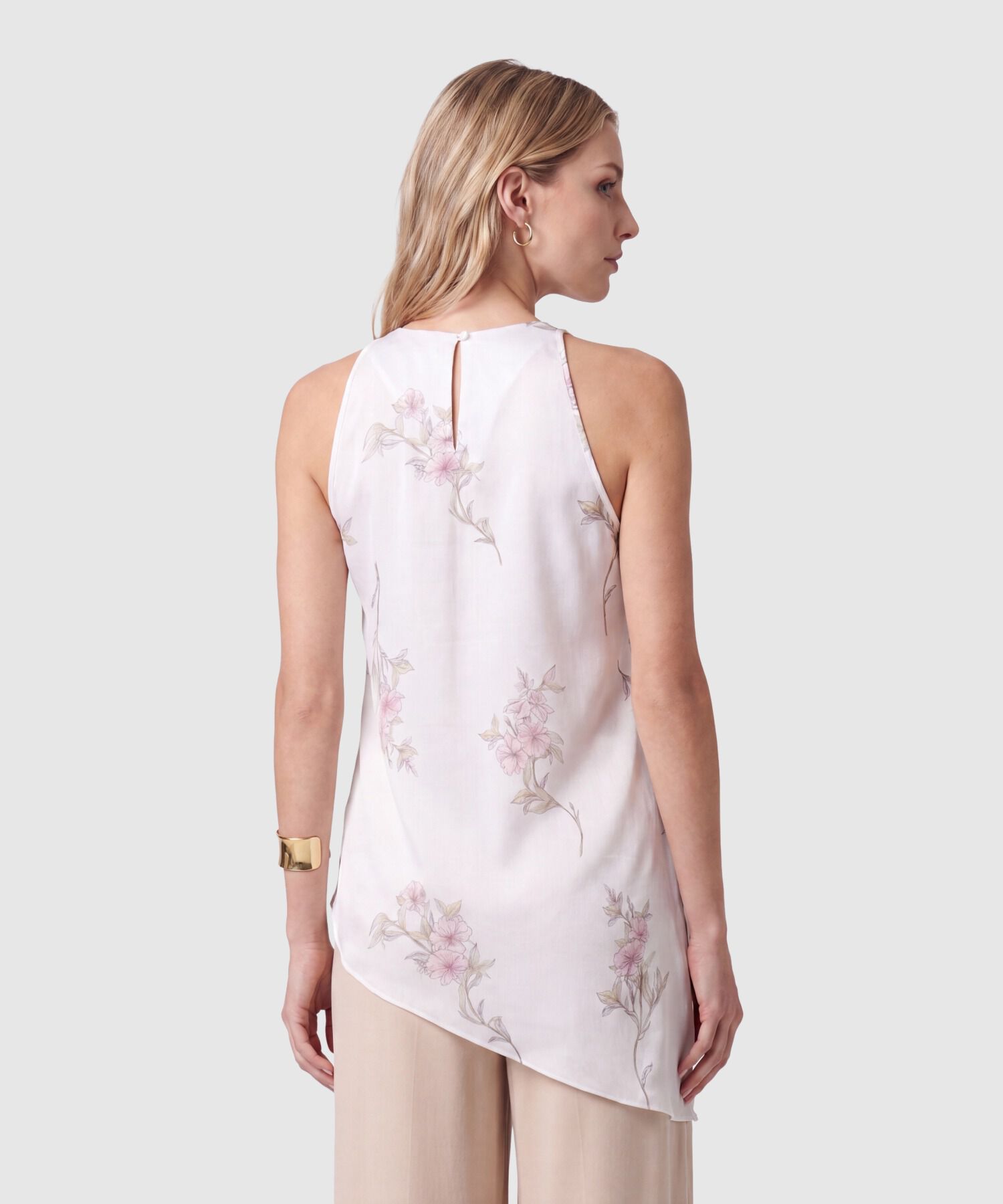 Blusa Sin Mangas Con Cuello Redondo Para Mujer