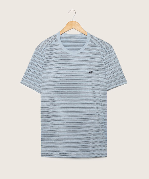 Camiseta Preteñida Textura, Manga Corta Con Cuello Redondo