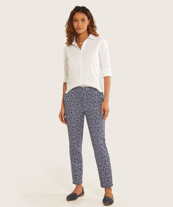 Pantalón Clásico Estampado Con Elástico Unicolor En Pretina image number null