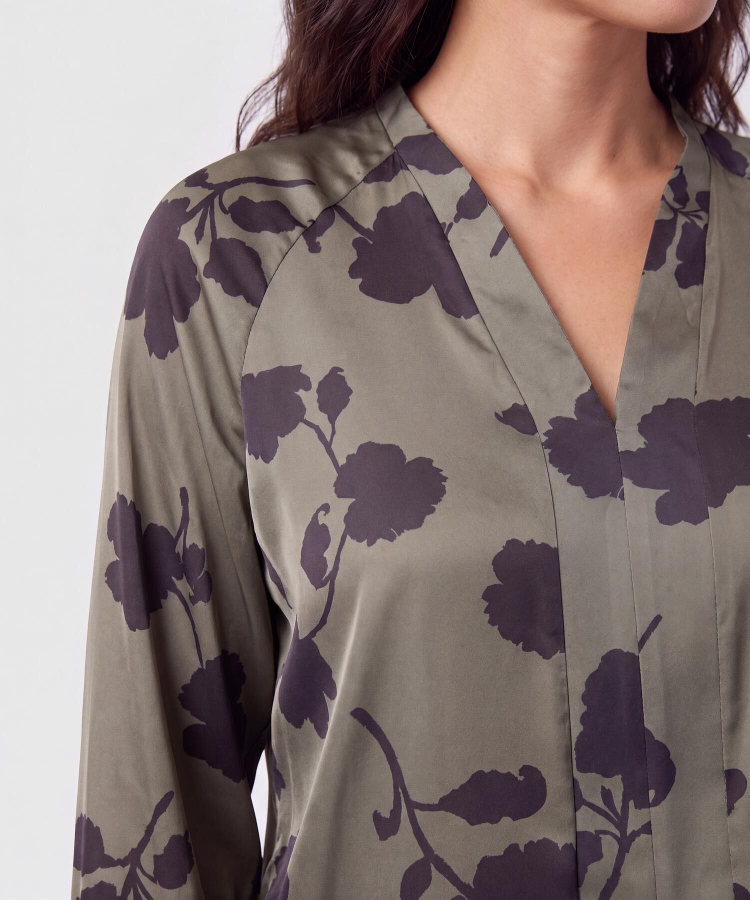 Blusa Estampada Manga Ragl&aacute;n Para Mujer