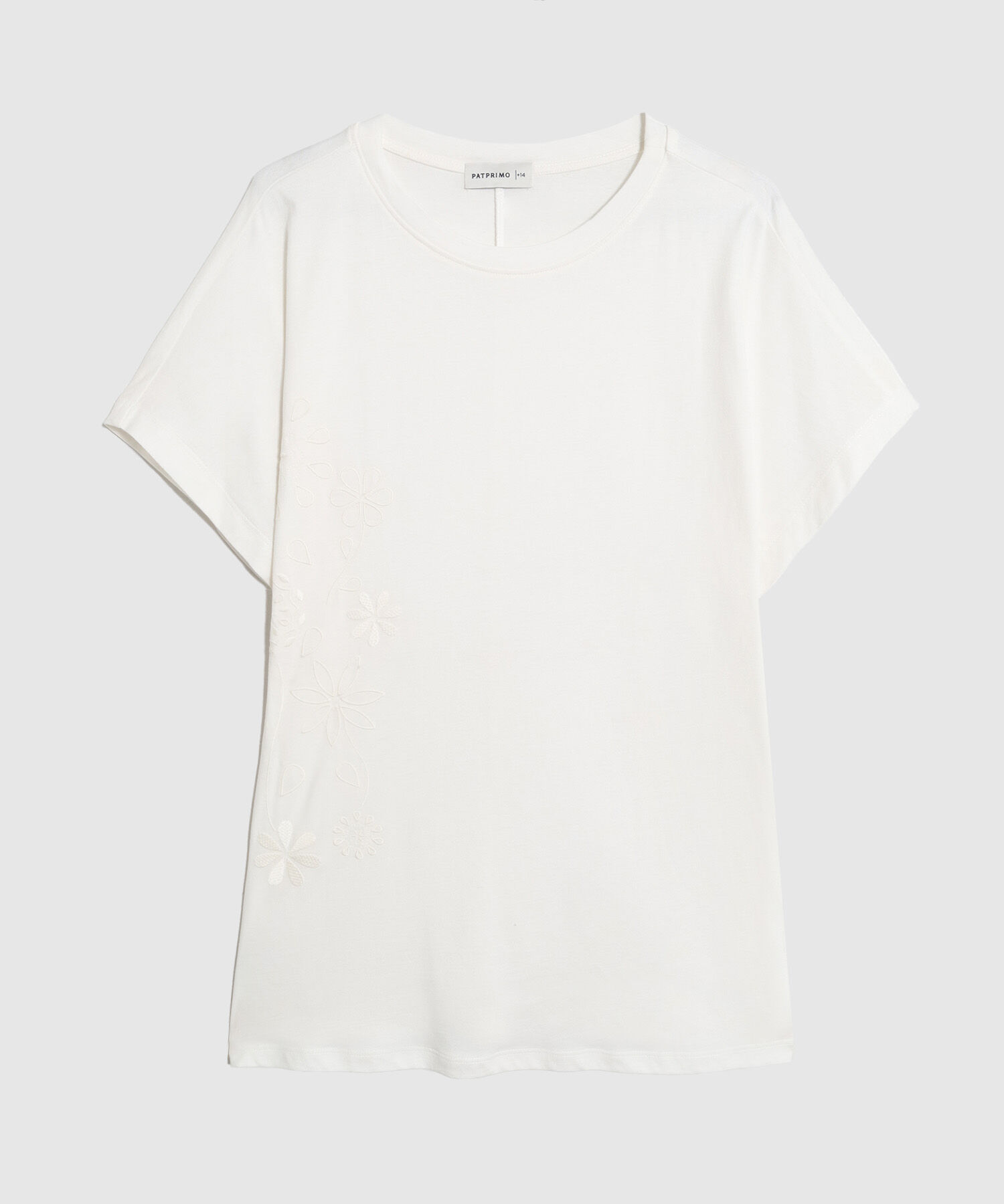 Camiseta Con Bordado Lateral Para Mujer Curvy