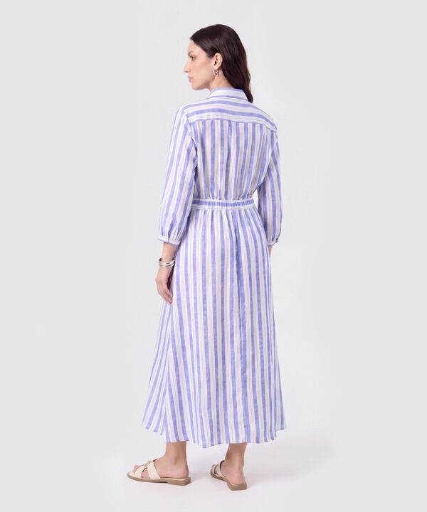 Vestido Camisero Largo de Rayas para Mujer