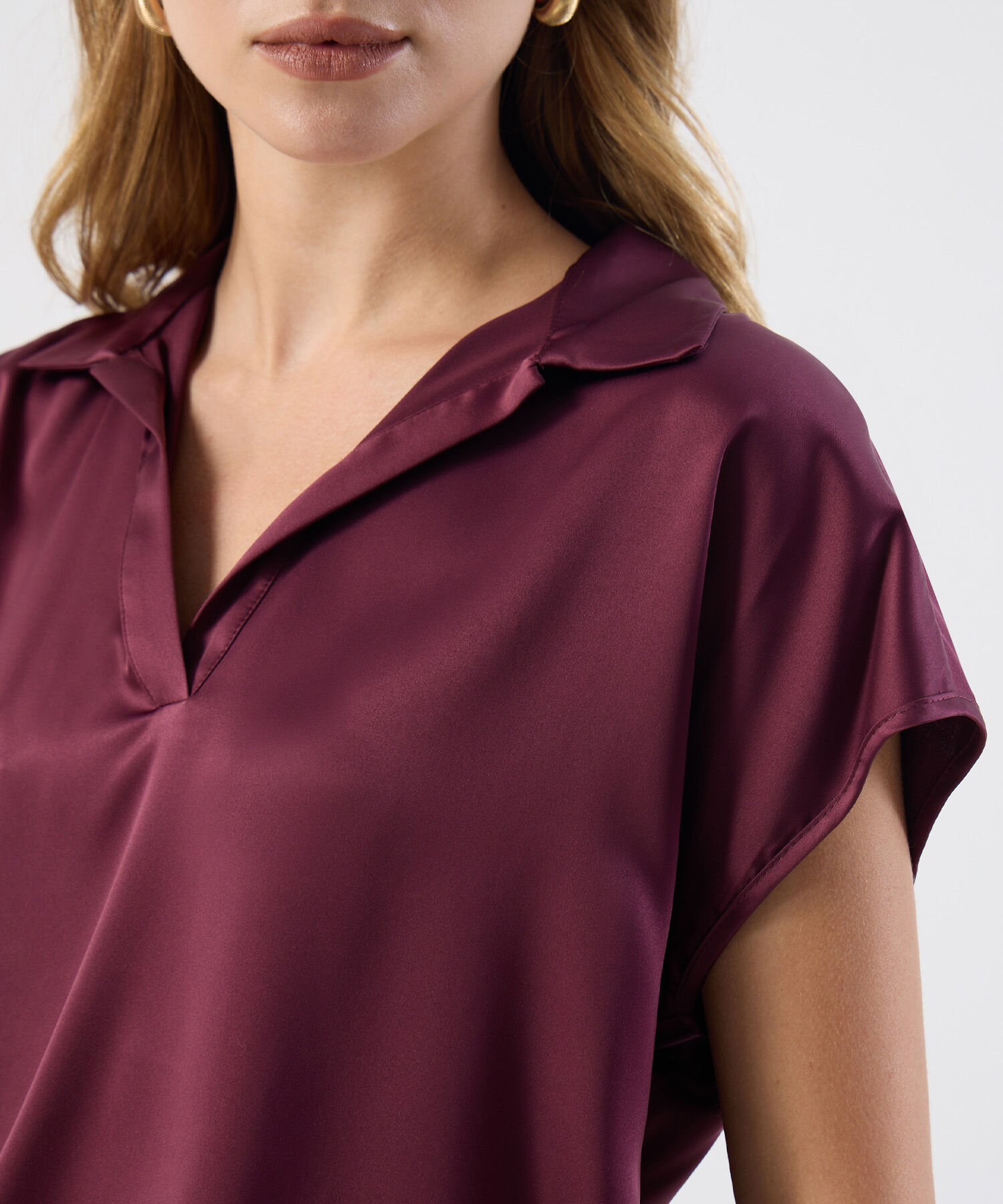 Blusa Casual De Manga Corta Para Mujer