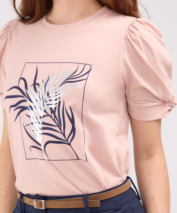 Camiseta Con Screen En Frente  Escote Redondo